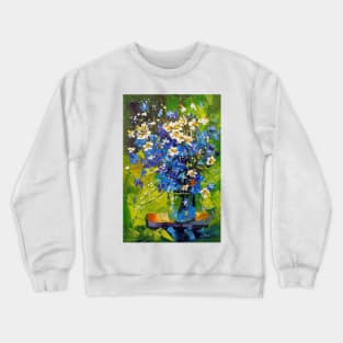 A bouquet of meadow blue flowers Crewneck Sweatshirt